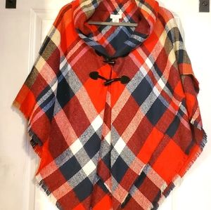 Collection eighteen Red plaid poncho